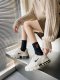 Pure -colored socks in the middle tube letter embroidery socks spring and autumn pile of socks summer autumn leisure sports socks Pure -colored socks in the middle tube letter embroidery socks spring and autumn pile of socks summer autumn leisure sports socks