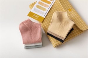 Double -needle all cotton spring and autumn Japanese ladies low -top female socks sucking sweatshot socks, cute socks, children's socks, light mouth cotton