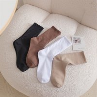 Pure -colored socks Mid -Men's Socks Spring and Autumn Packing Socks Summer Autumn Leisure Sports Socks