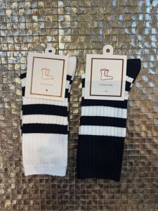 Striped black and white contrasting long socks children ins inS style design new product new product tide brand cotton casual socks