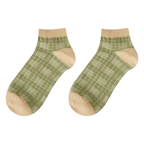 Green socks Child socks Light mouth Pure cotton spring and summer thin inspiration Japanese students low -top ship socks batch